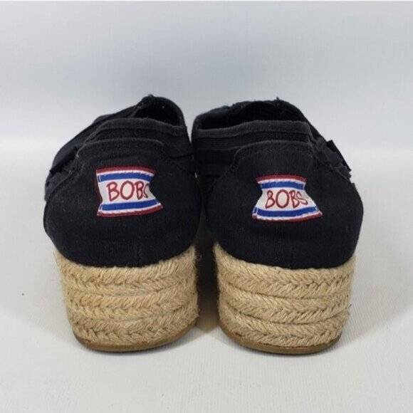 Bobs from Skechers Black Slip On Espadrille Platform Shoes Size 8 - Picture 5 of 15